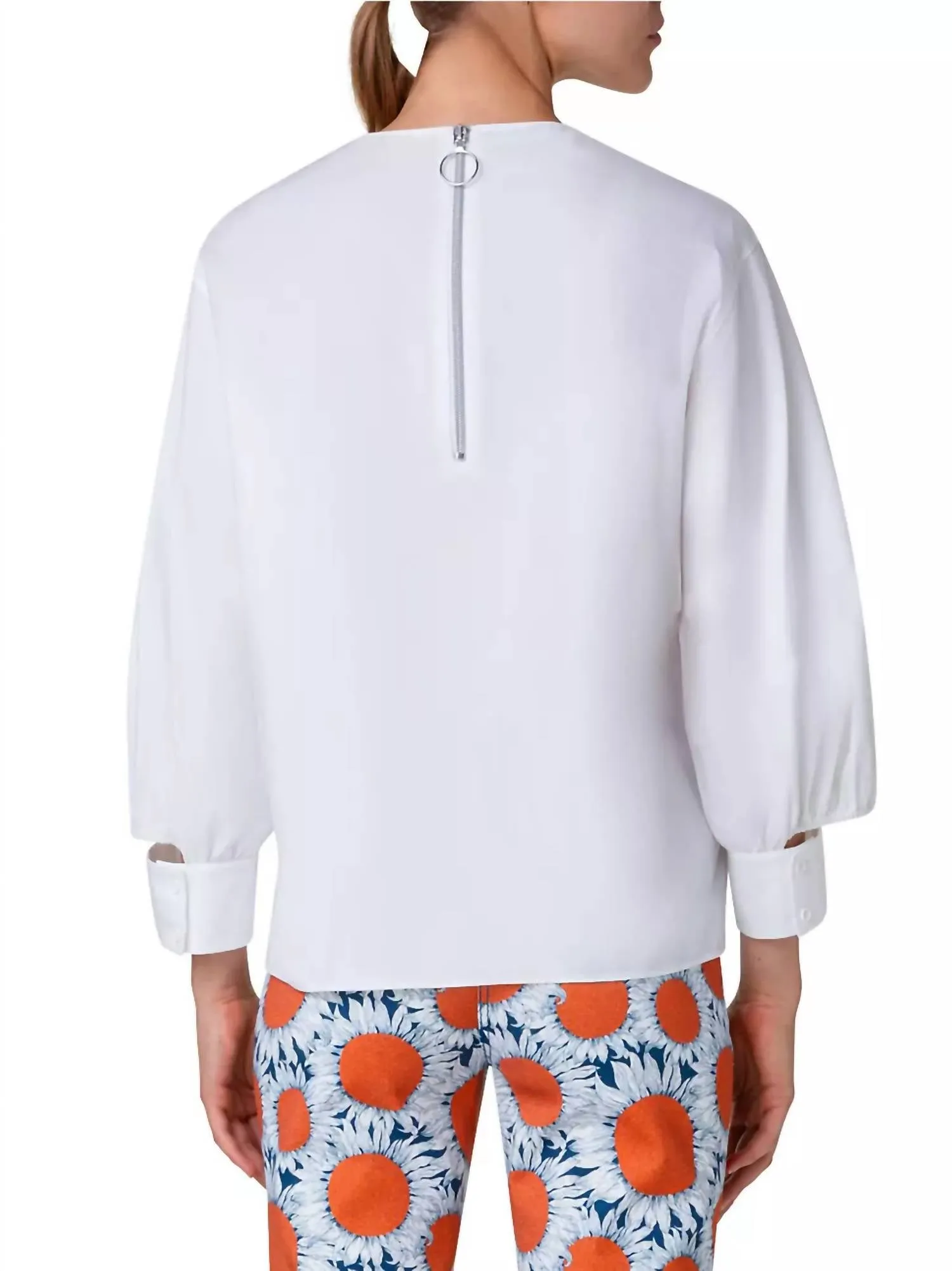 Akris Punto - Puff-Sleeve Poplin Cotton Blouse
