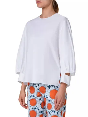Akris Punto - Puff-Sleeve Poplin Cotton Blouse