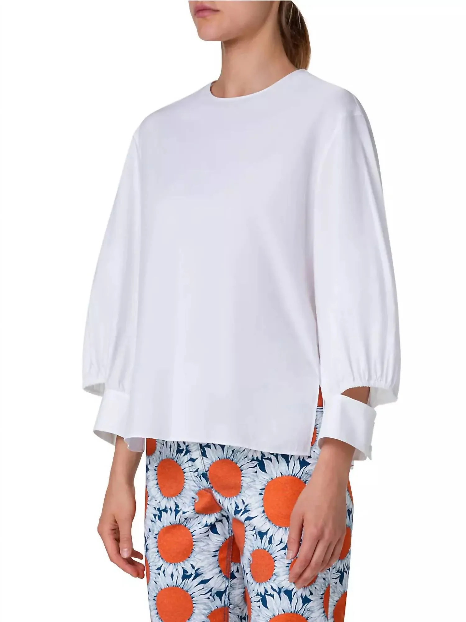 Akris Punto - Puff-Sleeve Poplin Cotton Blouse