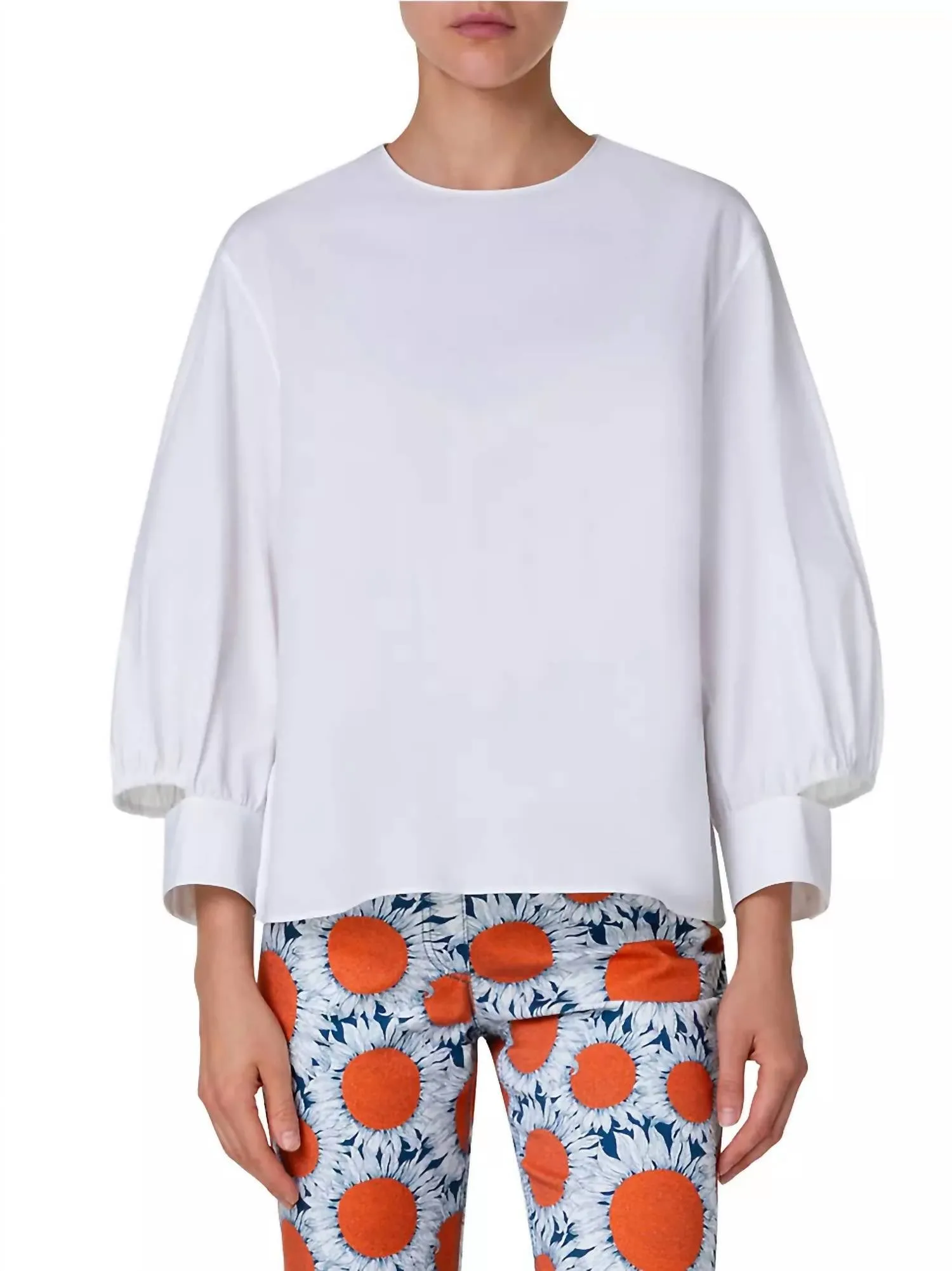 Akris Punto - Puff-Sleeve Poplin Cotton Blouse