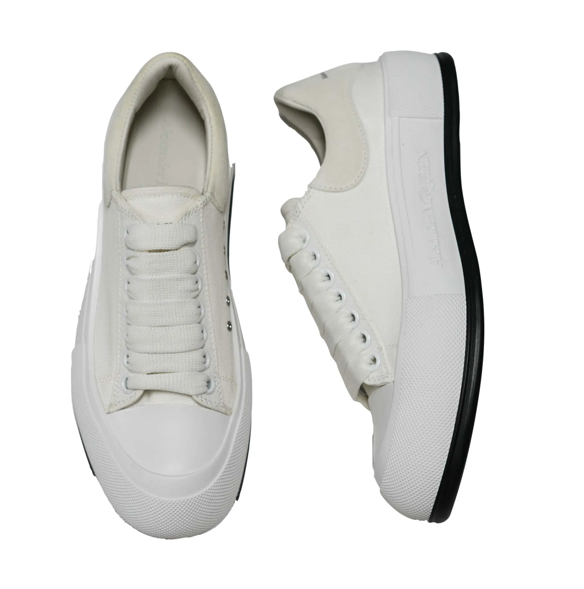 Alexander McQueen  White/Beige  Canvas Sneaker 654594  Men's