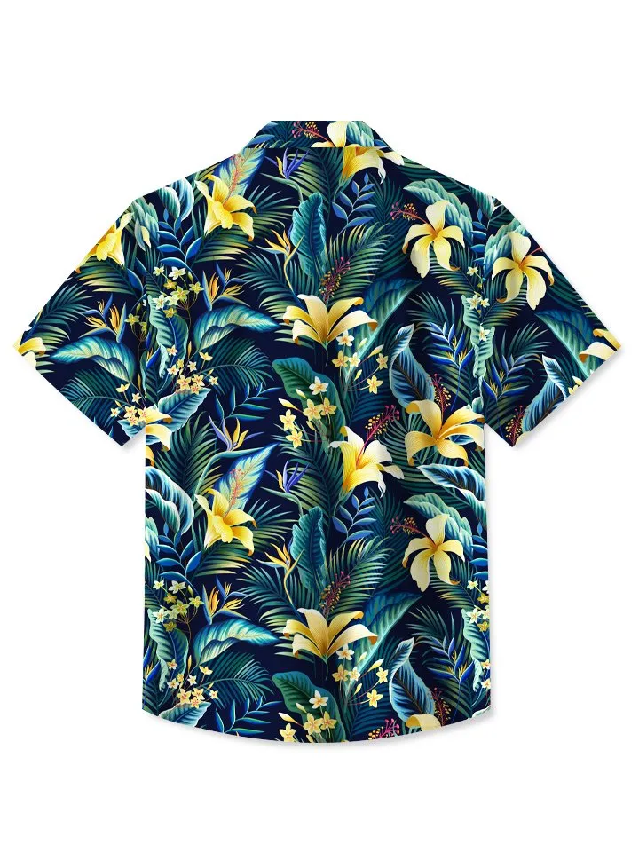 Alohadaddy Beach Vacation Hawaii Tropical Flower Lily Leaf Shirt