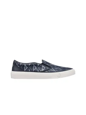 B101 CD Diamond Canvas Smooth Calfskin Sneakers Navy