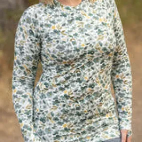 BLAIR WOMENS LS FLORAL LS TOP