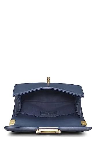 Chanel,  Blue Woven Chevron Boy Bag Small, Blue