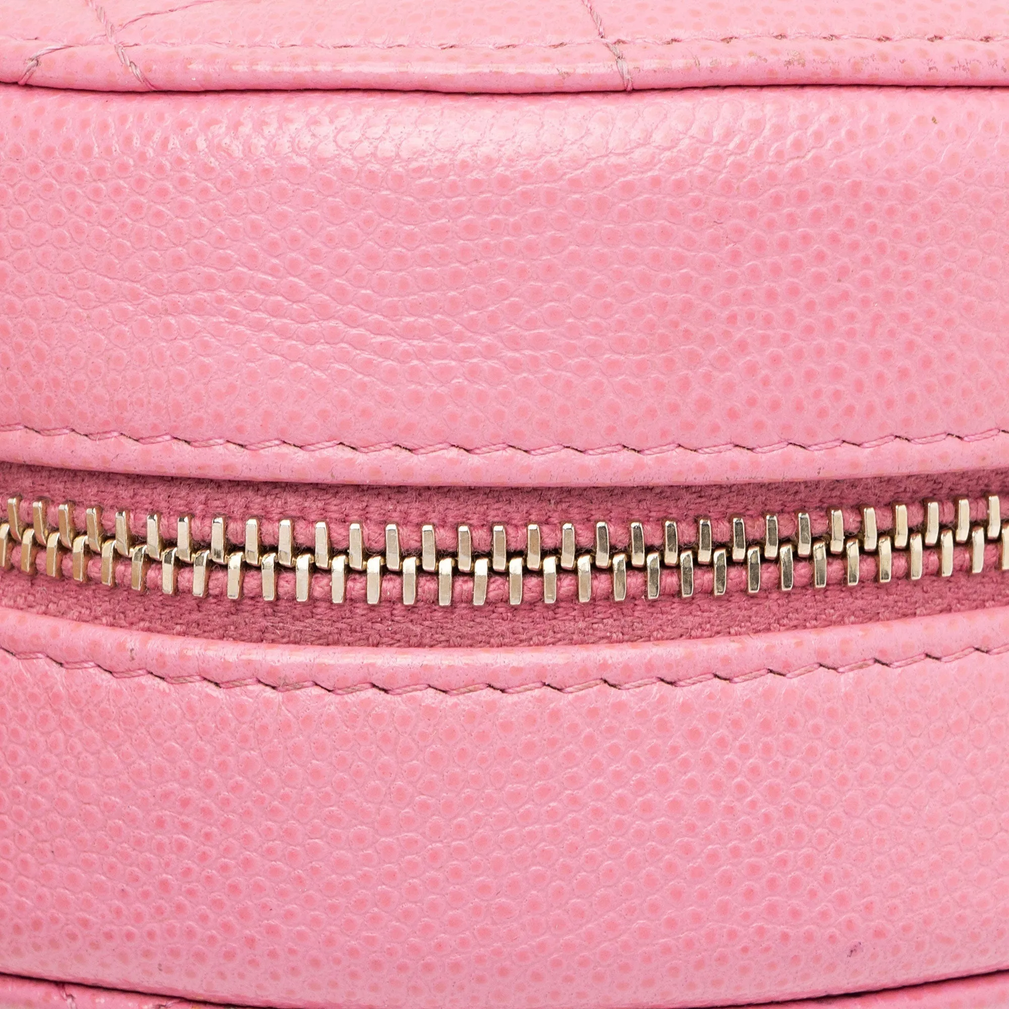 Chanel Caviar Leather Crystal CC Round Clutch with Chain (SHF-FU2AgY)
