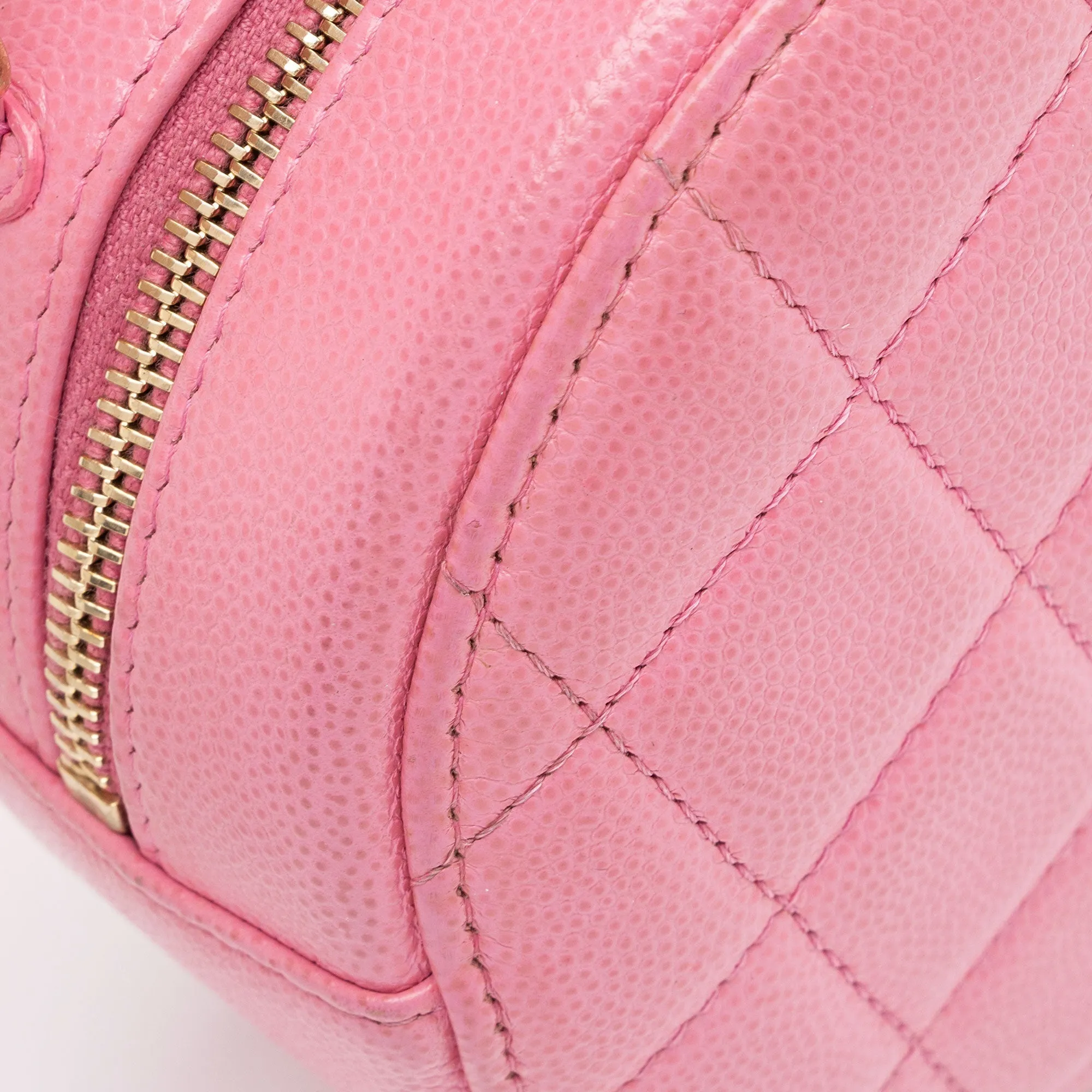 Chanel Caviar Leather Crystal CC Round Clutch with Chain (SHF-FU2AgY)