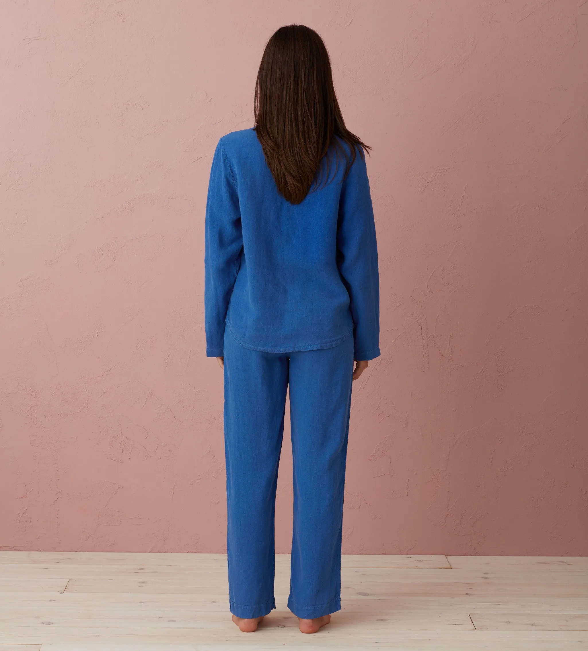 Cobalt Tilly 100% Linen Pyjama Bottoms