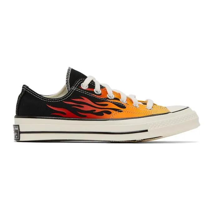 Converse Black and Red Flame Chuck 70 Low Sneakers