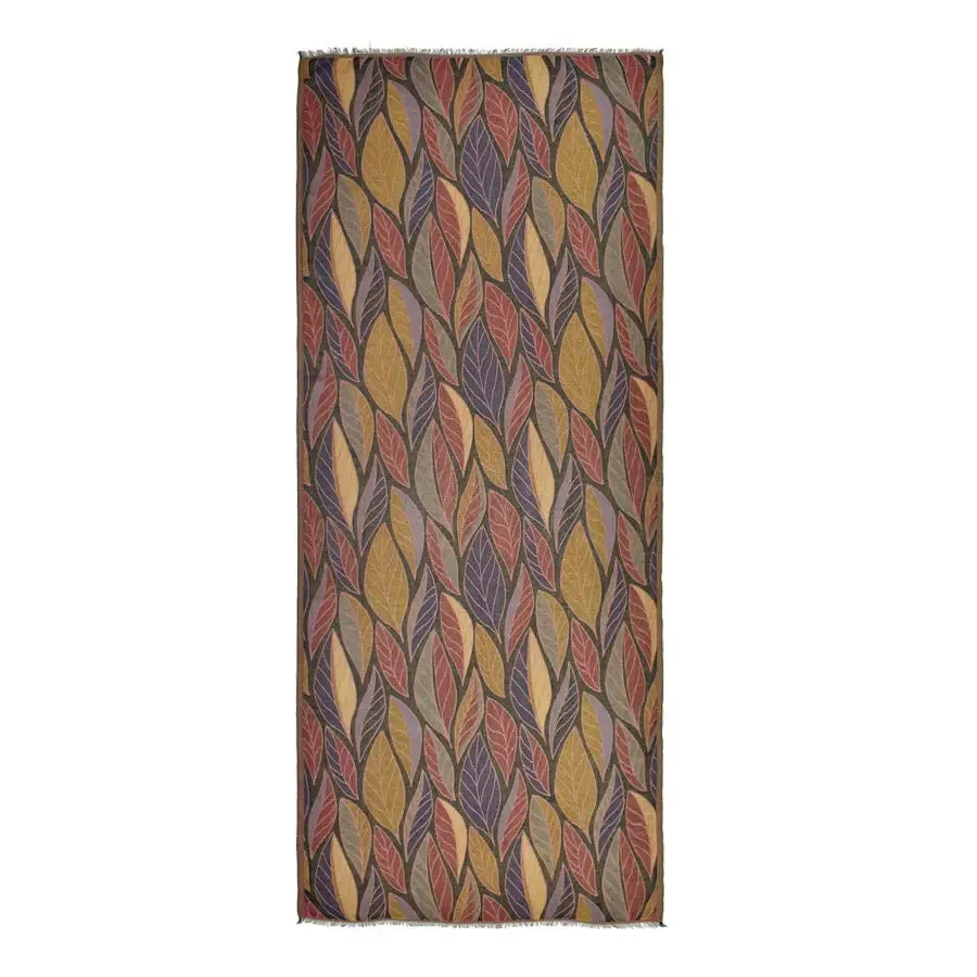 Devorah Woven Leaf Scarf Black Multi by Dupatta