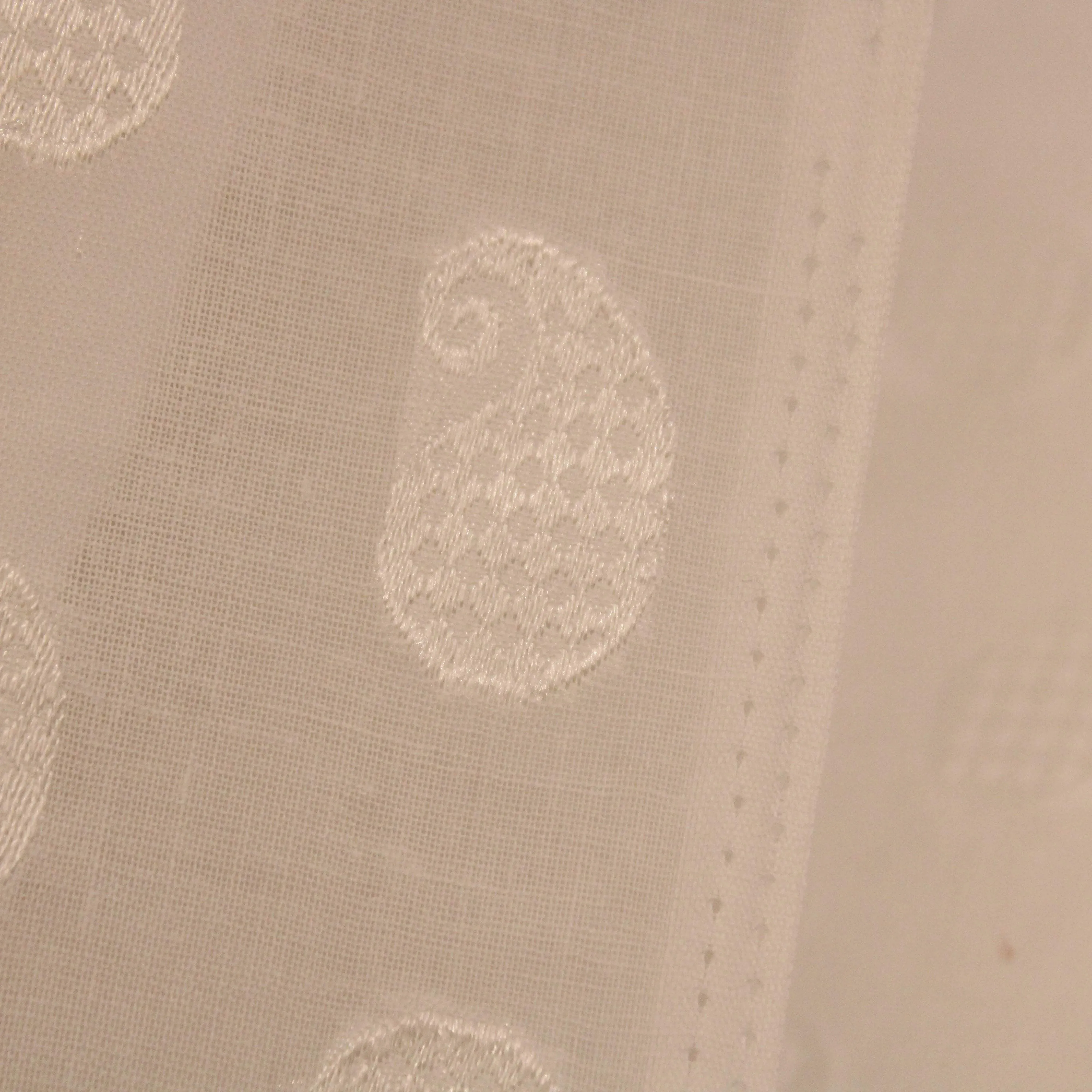 Dream weave - Cotton White Paisley Woven Fabric