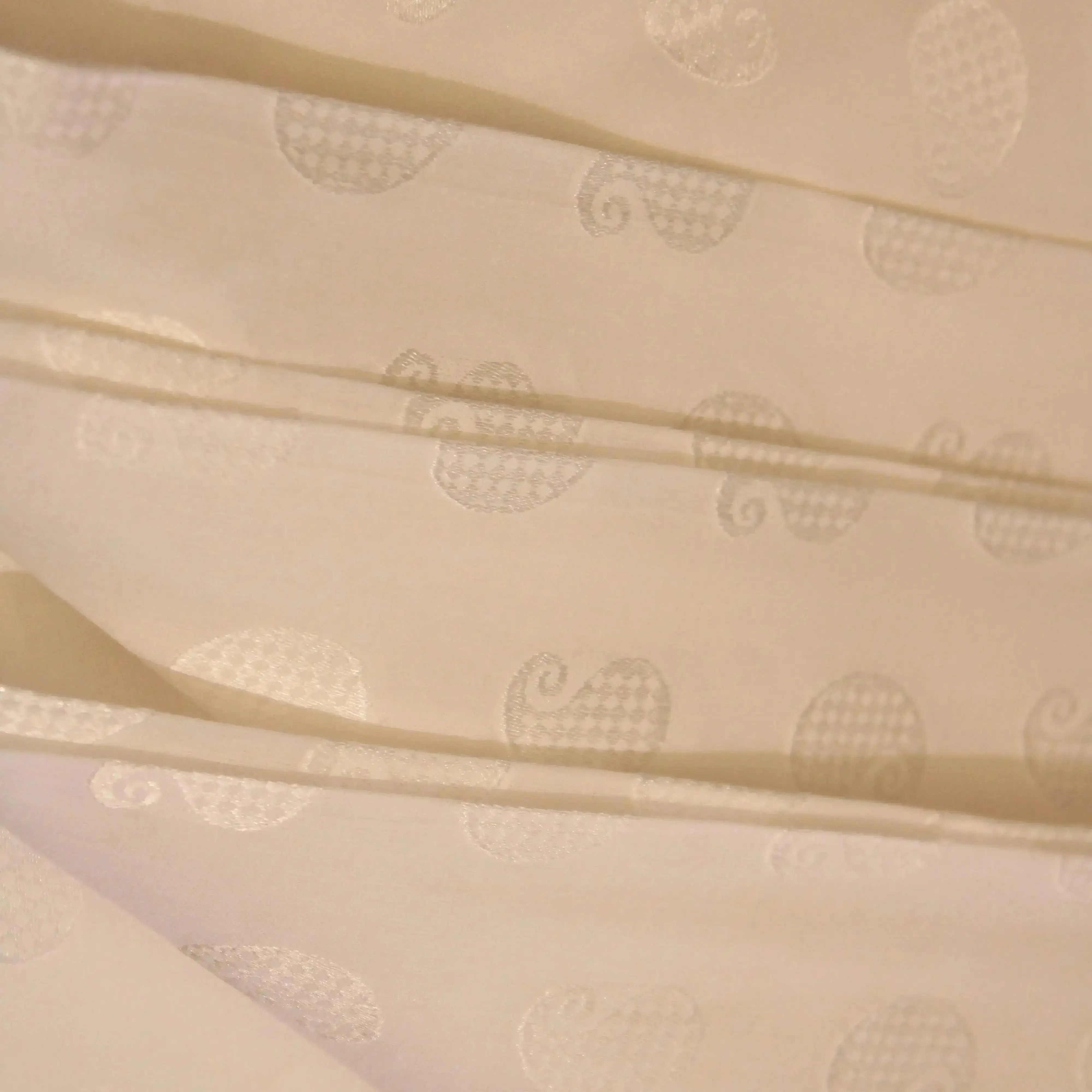 Dream weave - Cotton White Paisley Woven Fabric