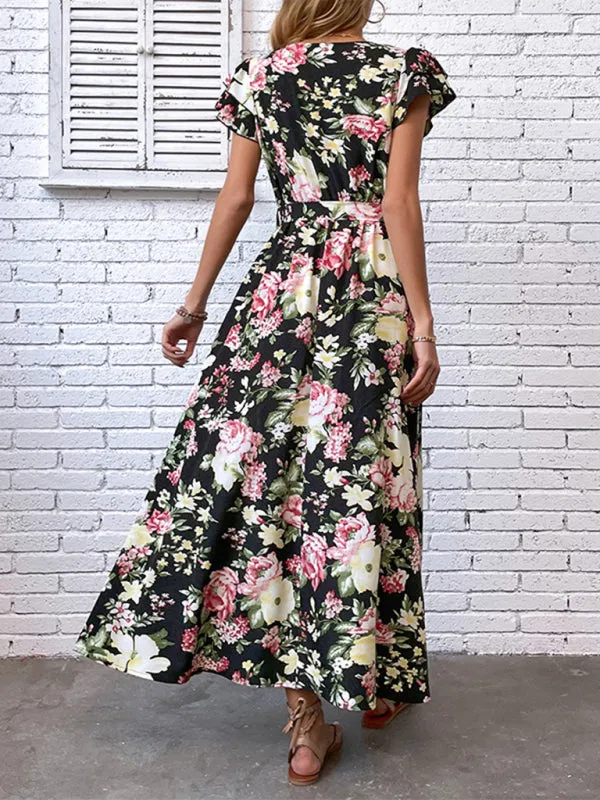 Experience comfort and style with our Ruffle Sleeve Maxi dress