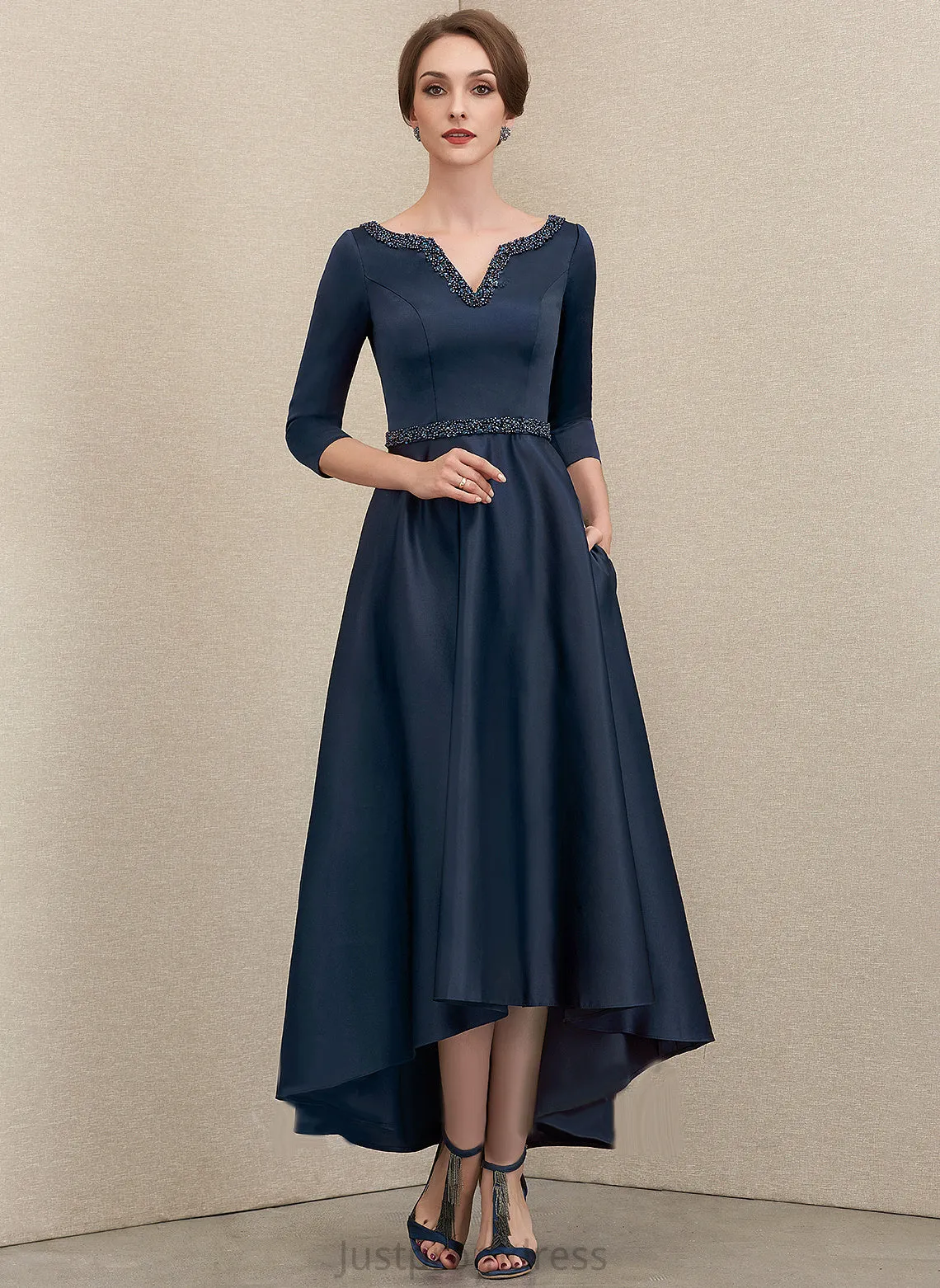 Formal Dresses A-line Dresses Maritza V-Neck Satin