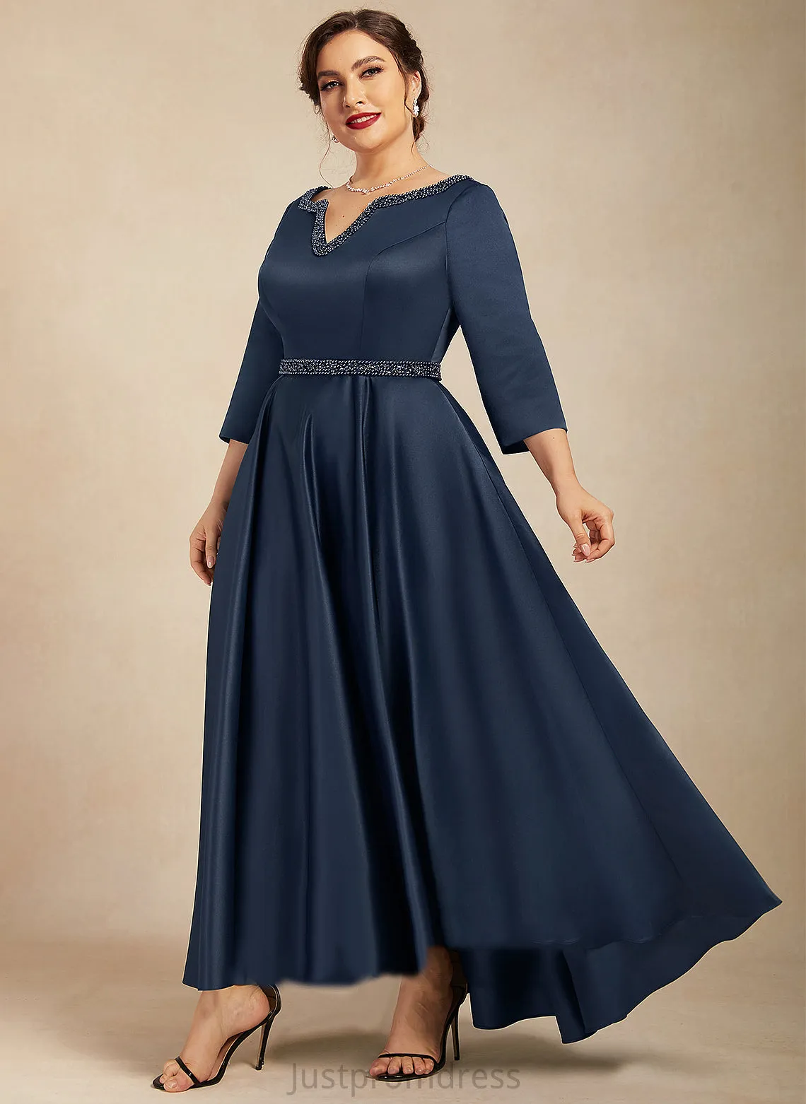 Formal Dresses A-line Dresses Maritza V-Neck Satin