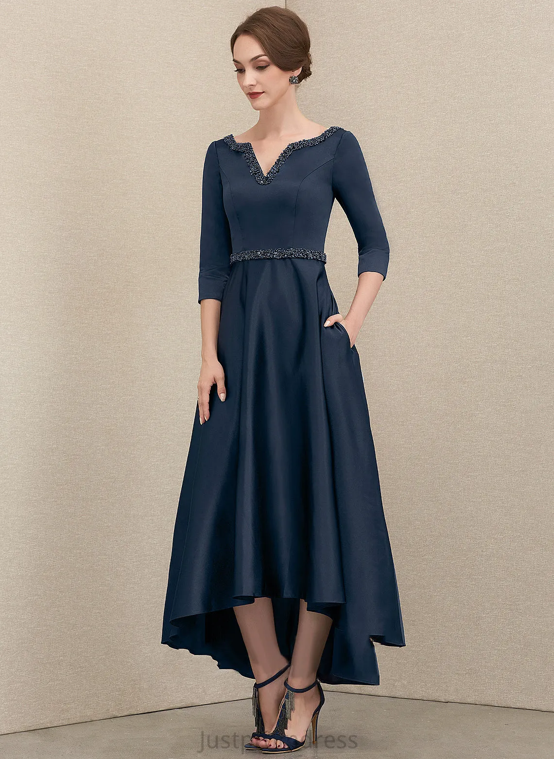 Formal Dresses A-line Dresses Maritza V-Neck Satin