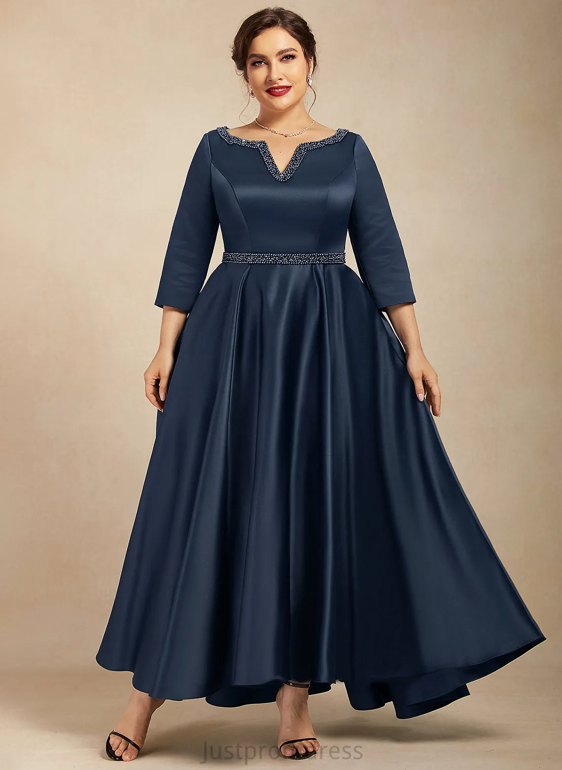 Formal Dresses A-line Dresses Maritza V-Neck Satin