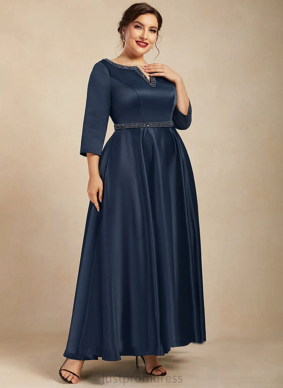 Formal Dresses A-line Dresses Maritza V-Neck Satin