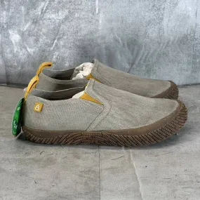 HYBRID GREEN LABEL Men's Grey Canvas Lively Slip-On Sneaker SZ 8