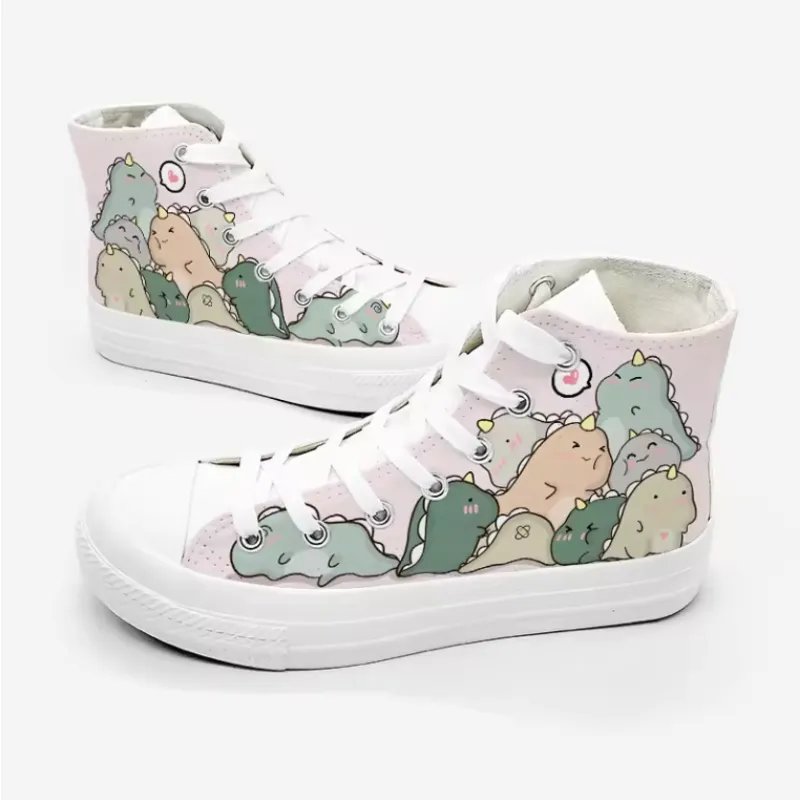 Kawaii Dinosaur Canvas Sneakers