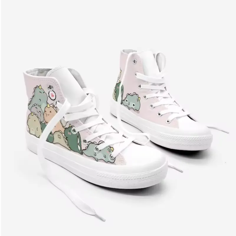 Kawaii Dinosaur Canvas Sneakers