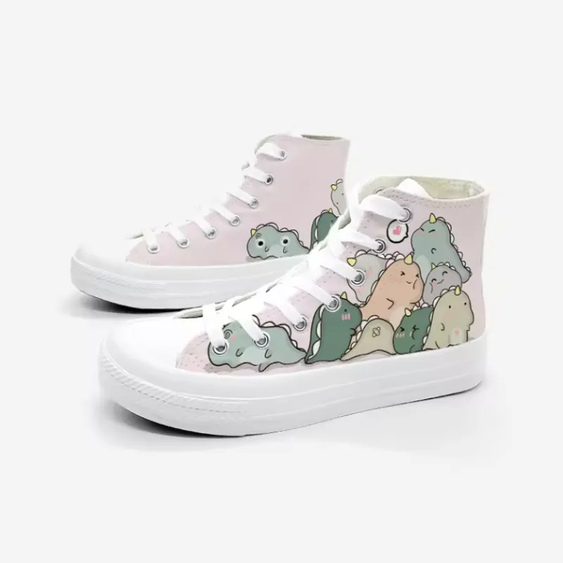 Kawaii Dinosaur Canvas Sneakers