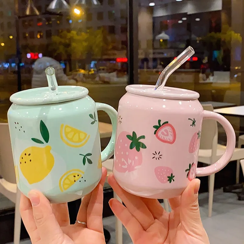 Kawaii Straw Fruit Cup