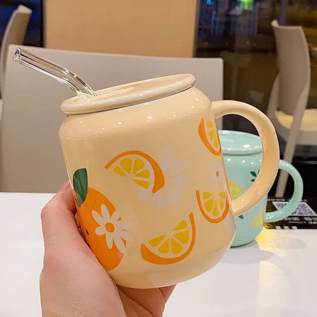 Kawaii Straw Fruit Cup