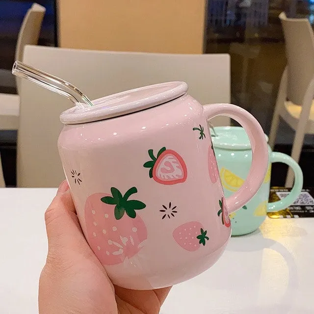 Kawaii Straw Fruit Cup