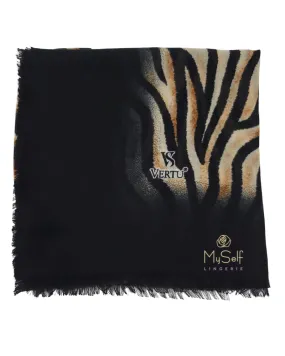 Lizi Headwear Brown/Black Zebra Square Scarf with Light Non Slip Grip