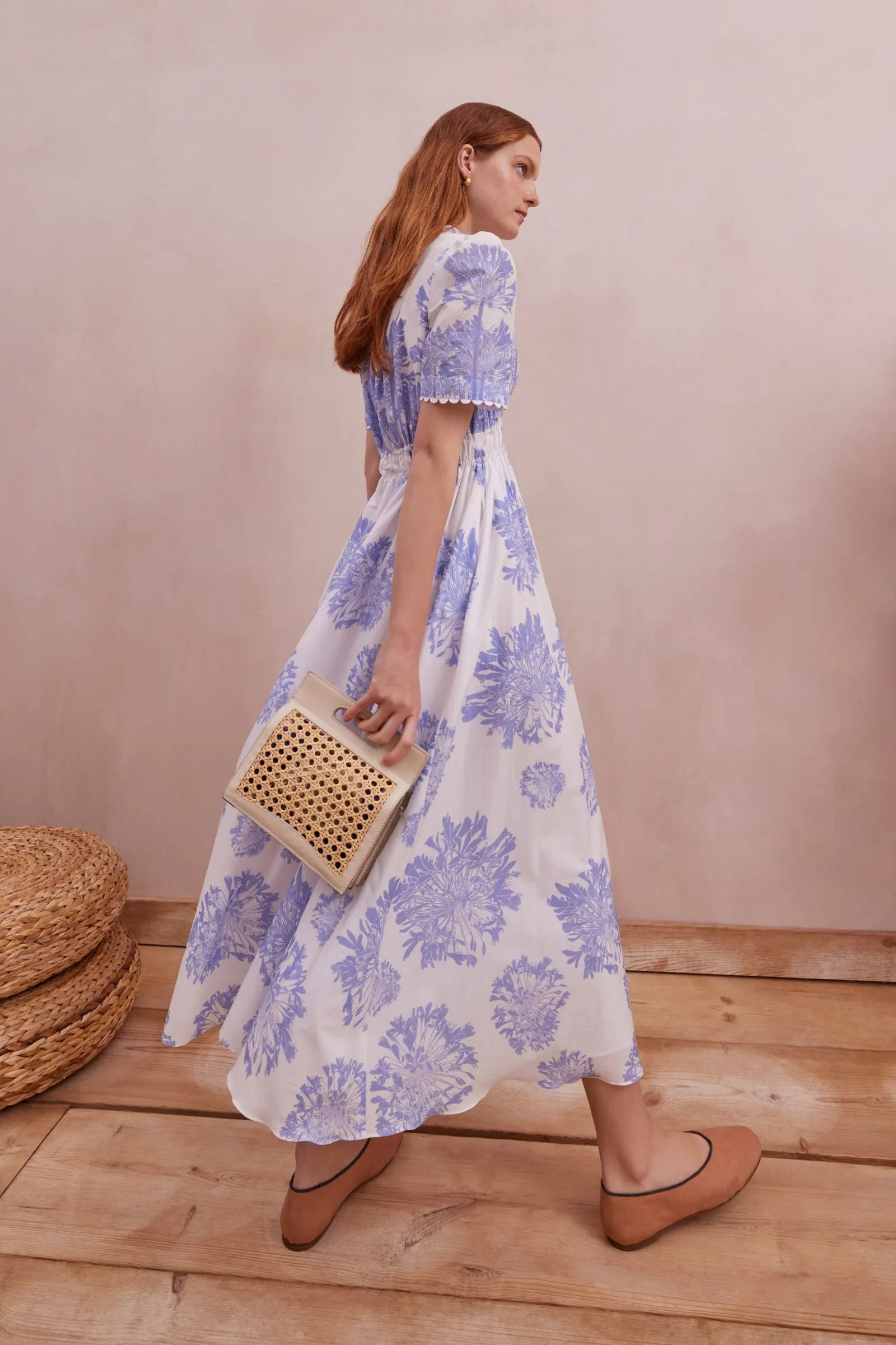 Lydia Dress Agapanthus Cotton