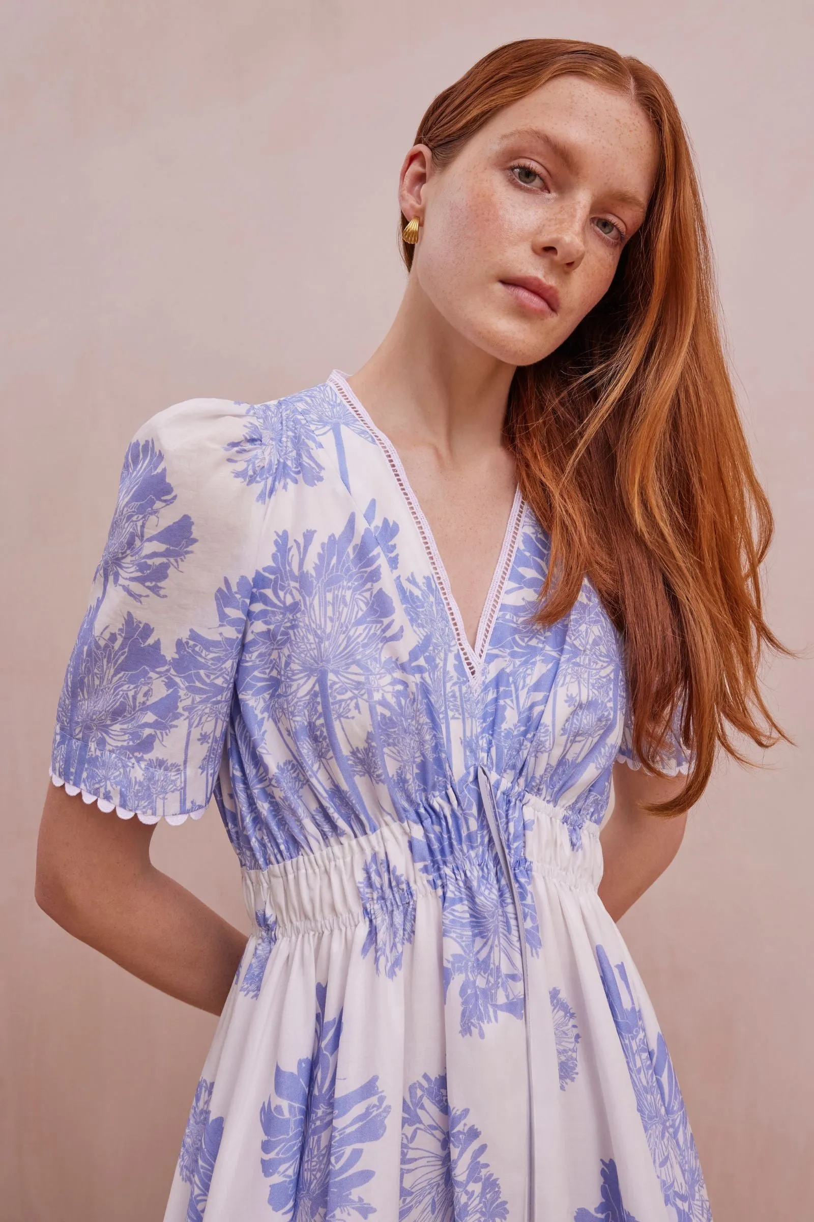 Lydia Dress Agapanthus Cotton
