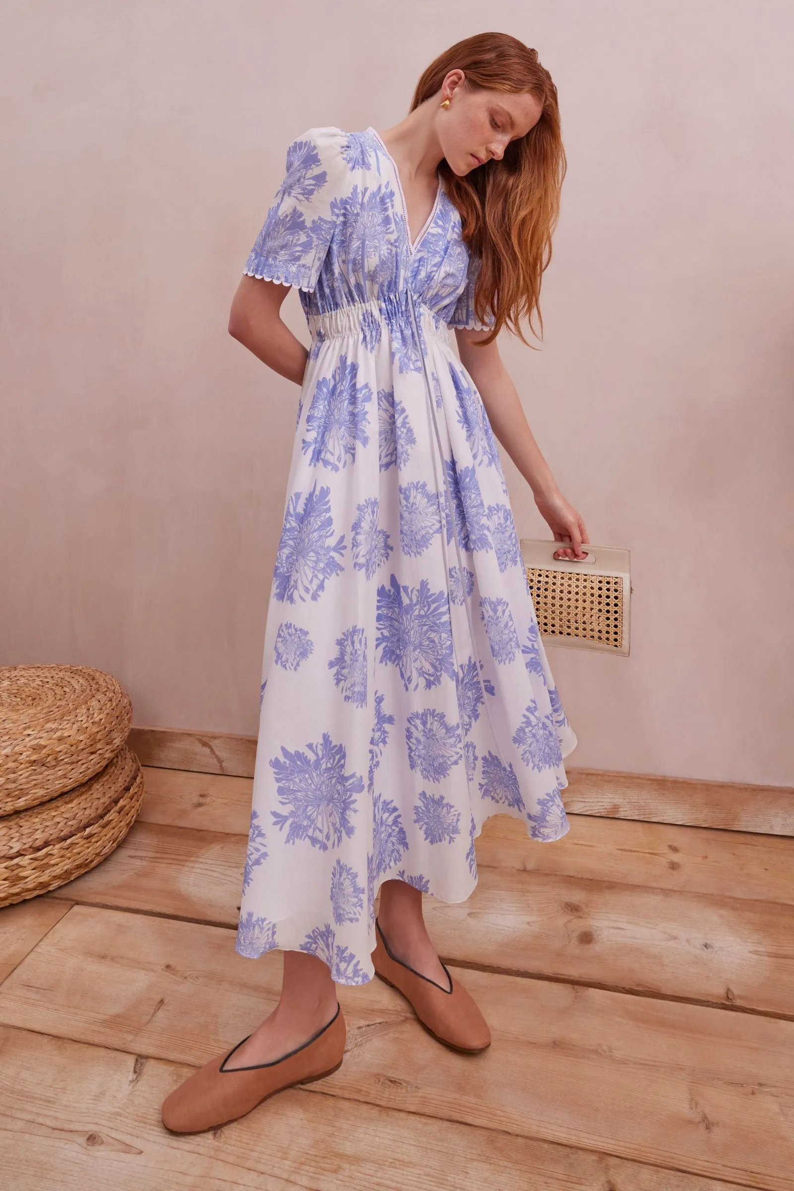 Lydia Dress Agapanthus Cotton