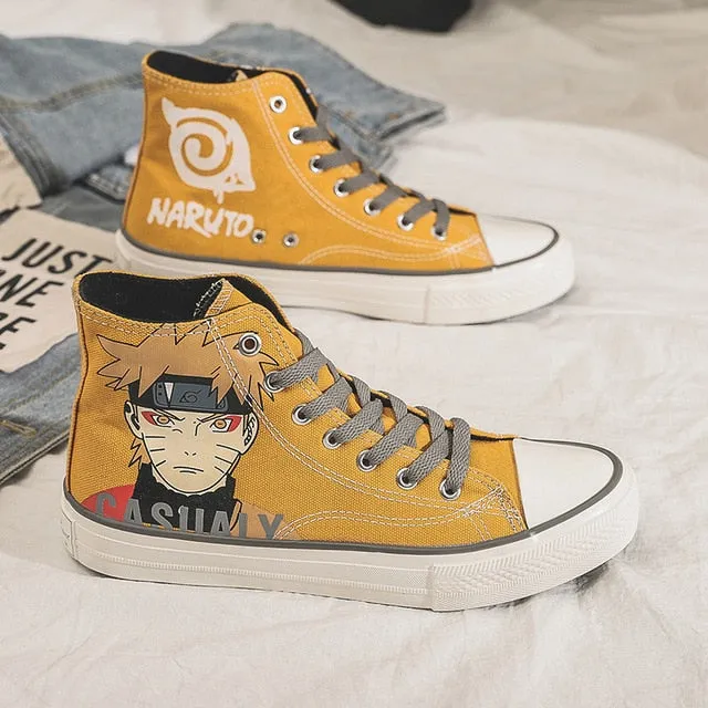 PLAYSWICH Anime Naruto Canvas Shoes Sasuke Men Vulcanized Shoes Kakashi Sneakers