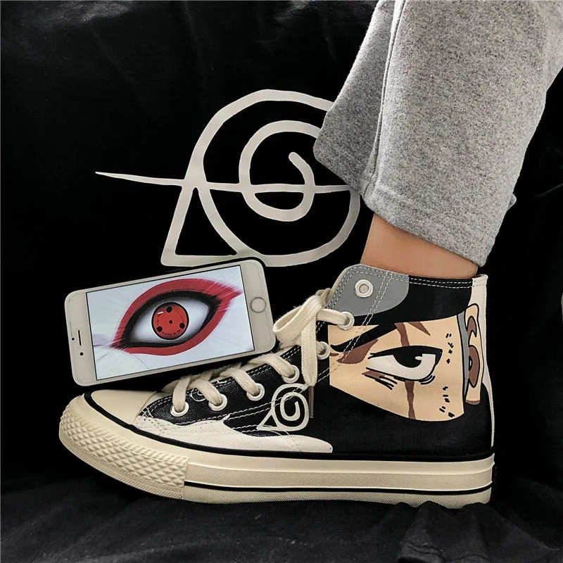 PLAYSWICH Anime Naruto Canvas Shoes Sasuke Men Vulcanized Shoes Kakashi Sneakers