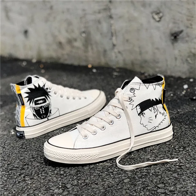 PLAYSWICH Anime Naruto Canvas Shoes Sasuke Men Vulcanized Shoes Kakashi Sneakers