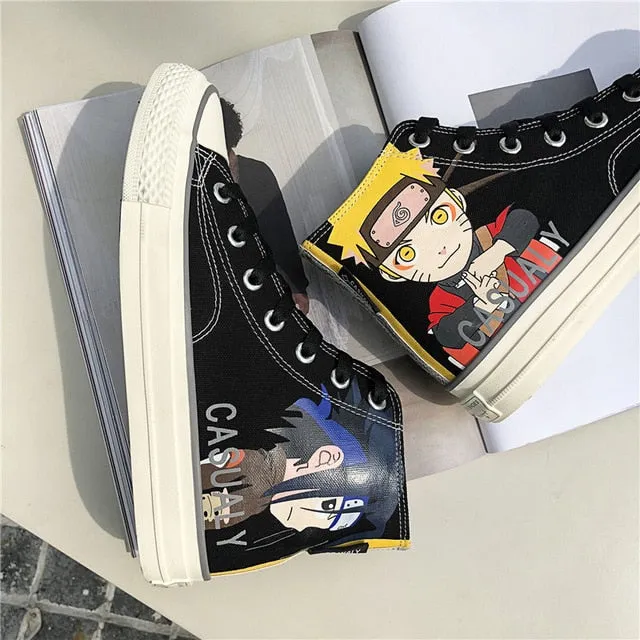 PLAYSWICH Anime Naruto Canvas Shoes Sasuke Men Vulcanized Shoes Kakashi Sneakers