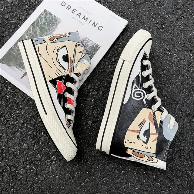PLAYSWICH Anime Naruto Canvas Shoes Sasuke Men Vulcanized Shoes Kakashi Sneakers