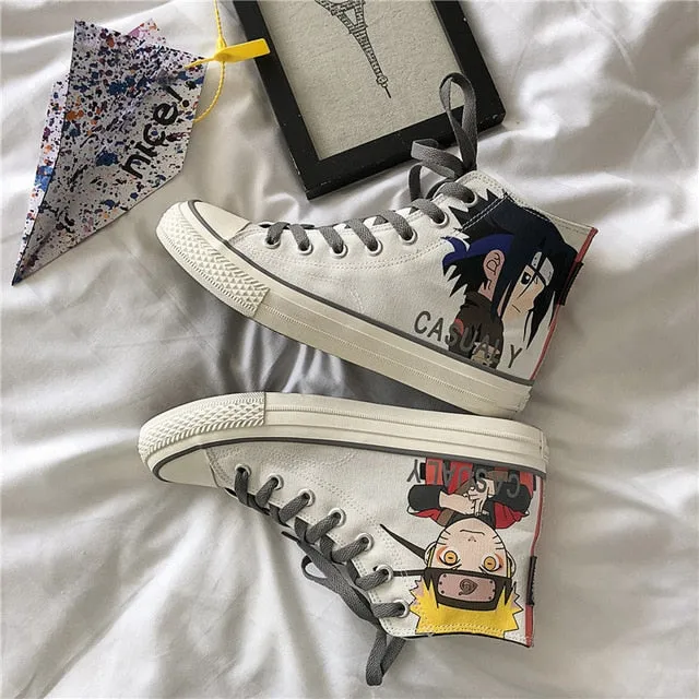 PLAYSWICH Anime Naruto Canvas Shoes Sasuke Men Vulcanized Shoes Kakashi Sneakers