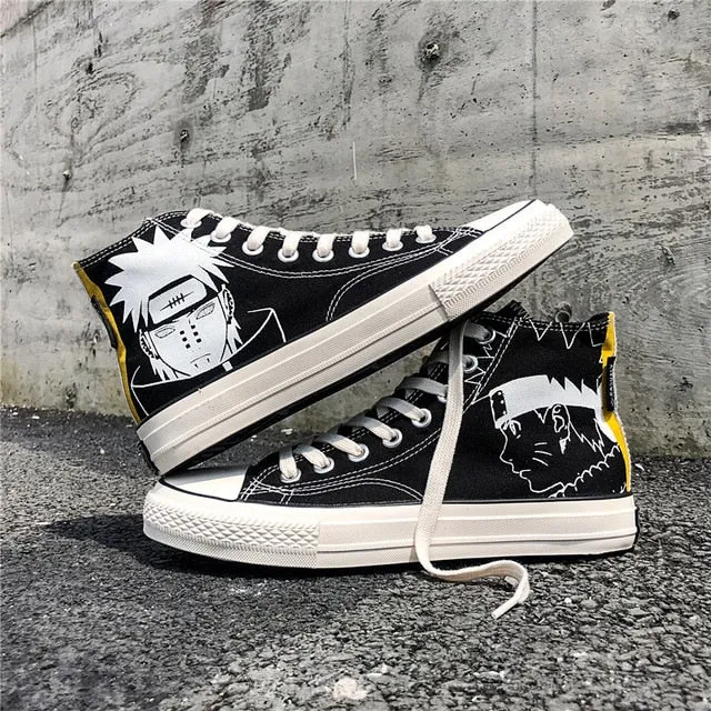 PLAYSWICH Anime Naruto Canvas Shoes Sasuke Men Vulcanized Shoes Kakashi Sneakers
