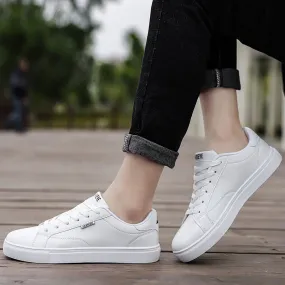 PLAYSWICH White Shoes Men Leather Sneakers  2020 Spring Runway Vulcanized Shoes Man's Sneakers