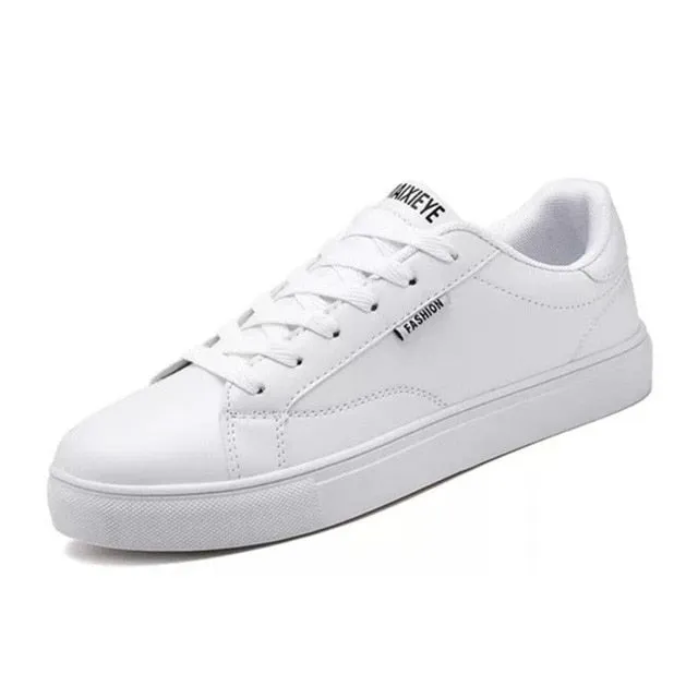 PLAYSWICH White Shoes Men Leather Sneakers  2020 Spring Runway Vulcanized Shoes Man's Sneakers