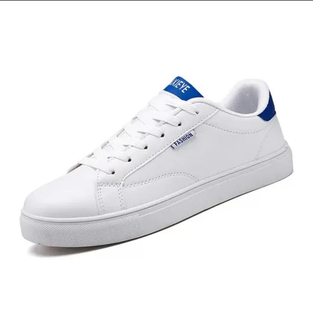PLAYSWICH White Shoes Men Leather Sneakers  2020 Spring Runway Vulcanized Shoes Man's Sneakers