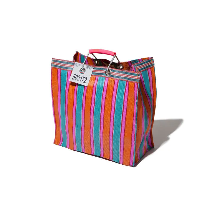 RECYCLED PLASTIC STRIPE BAG - Square