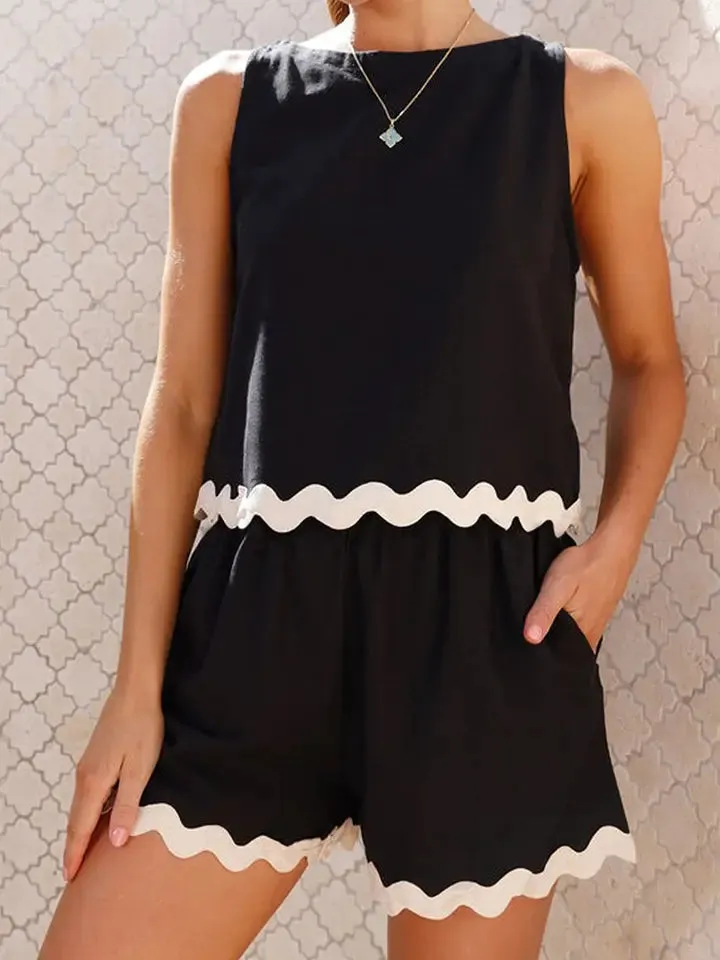 Ricrac trim tank & short set