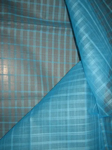 Sky Blue Cotton Organdy Plaids~Width 44&quot;