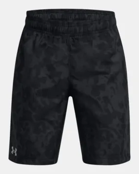 Under Armour Boys Tech  Woven Printed Shorts Black/Mod Grey